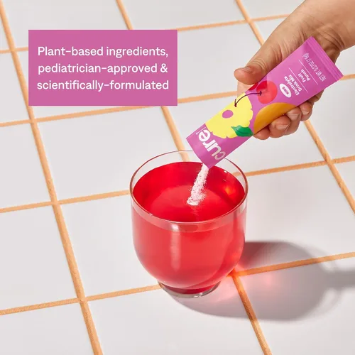 Vista 3 de Cure Hydration - Mezcla de bebida de electrolitos para niños Fórmula rehidratante pediátrica a base de plantas Sin azúcar añadida, FSA-HSA, sin