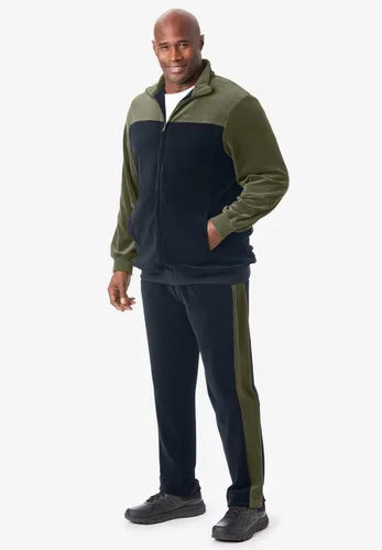 Vista 4 de KingSize Chándal de terciopelo grande y alto con bloques de color para hombre