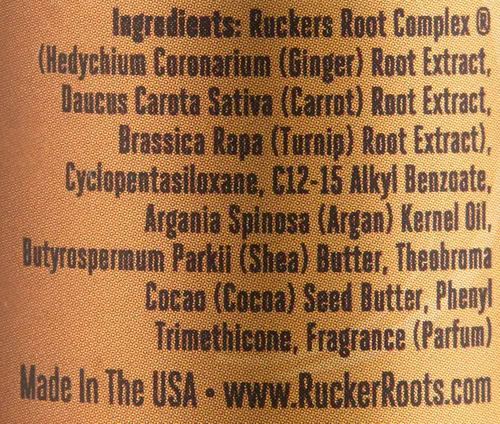 Vista 6 de Rucker Roots Suero de crecimiento sedoso antiencrespamiento Jengibre, nabo, aceites de raíz de zanahoria Promueve el crecimiento
