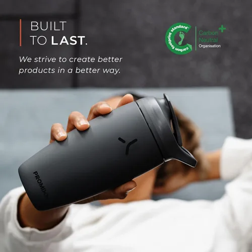 Vista 6 de Promixx Pursuit Botella Agitadora Aislada de Acero Inoxidable Botella de Agua y Vaso Agitador, 18 onzas, Coral