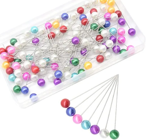 Vista 7 de 800 alfileres de costura rectos con cabezas de plástico de bola de colores para tela, joyería, manualidades, costura (1.496 pulgadas/color)