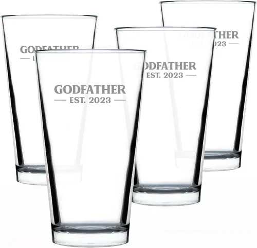 Vista 8 de Personalizado Padrino Est 20XX - Nuevo Vaso de Pinta de Propuesta de Padrino para Padrinos por Primera Vez - Vasos Personalizados en Negrita de 16 Oz