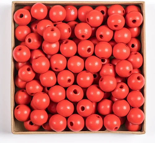 Vista 8 de Decoendiy 100 cuentas de madera para manualidades, cuentas redondas de madera de 0.630 in, cuentas de madera naturales pulidas de granja, cuentas