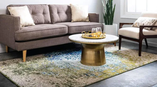 Vista 2 de Unique Loom Estrella Collection - Alfombra de área Vella (9' x 12' 2" Rectángulo Azul/Gris)
