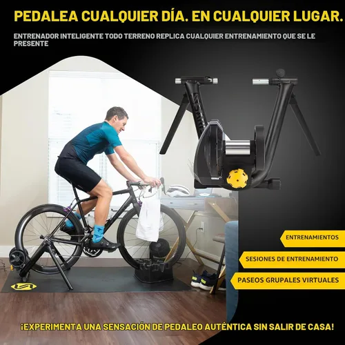 Vista 5 de Saris M2 Smart - Entrenador de bicicleta de resistencia electromagnética para interiores, compatible con la aplicación Zwift