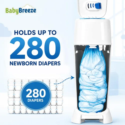 Vista 2 de BabyBreeze Bolsas de repuesto para pañales compatibles con Playtex Diaper Genie Pails bolsas de basura absorbentes de olores, 840