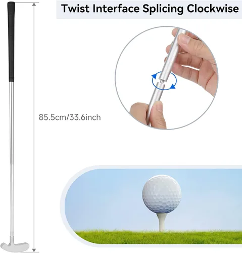 Vista 4 de Putters de golf, putters bidireccionales para hombres, mujeres, adultos, diestro/zurdo, juego de miniclub de golf para niños, adolescentes con 2