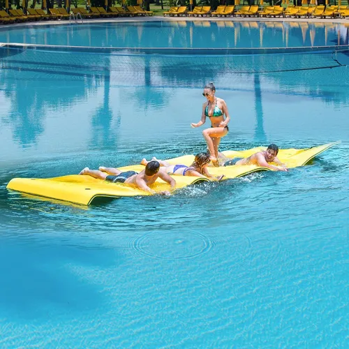 Vista 3 de GLACER Alfombrilla de agua flotante, almohadilla de agua flotante, espuma XPE resistente al desgarro, almohadilla flotante grande de 18 x 6 pies
