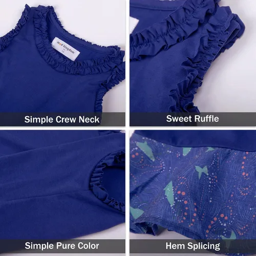 Vista 57 de LittleSpring Conjunto de verano para niñas con camiseta sin mangas y pantalones cortos florales