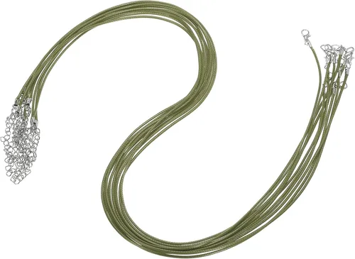 Vista 125 de MECCANIXITY 10 cordones de collar encerado de 18 pulgadas, cadena de collar a granel con cierre de 0.059 in de cuerda de cuero encerado para hacer