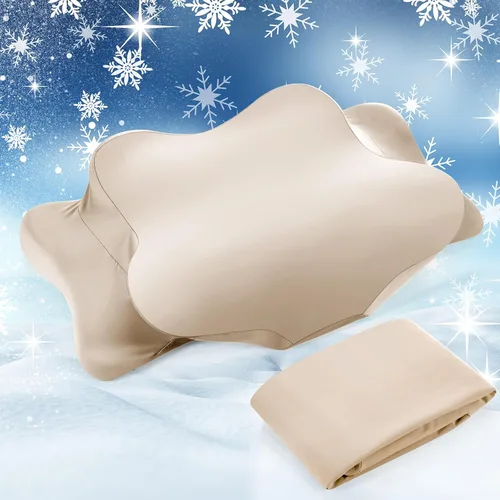 Vista 11 de Hahafelt Funda de almohada refrescante para el cuello cervical (solo funda de almohada) Funda de almohada ergonómica con cremallera, funda