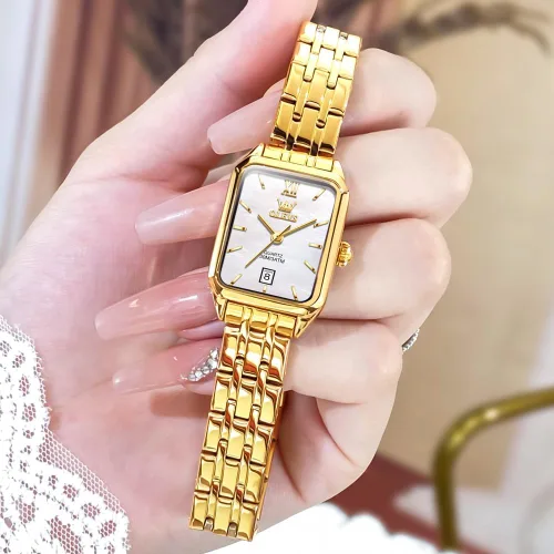 Vista 6 de OLEVS Women Watches Business Dress Square Female Watches for Ladies Stainless Steel Waterproof Luminous Wrist Watch for Women