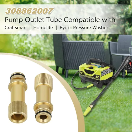 Vista 5 de Tubo de salida de agua 308862007 Conjunto de tubo de salida de bomba compatible con lavadora a presión Ryobi RY141600