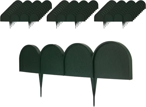 Vista 11 de Evelyne Borde de borde de jardín en medio círculo (semicírculo) diseño arqueado – 15 piezas de revestimiento de valla de jardinería verde barrera