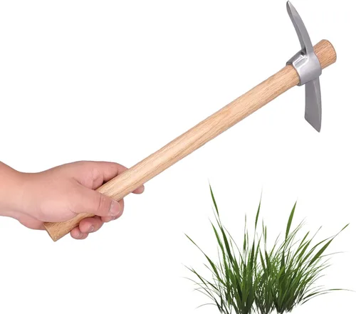 Vista 6 de Cultivador de mano de azada de pico, cultivador de azada de jardinería, herramienta de jardín de doble propósito, bonsái, talador de mano de acero