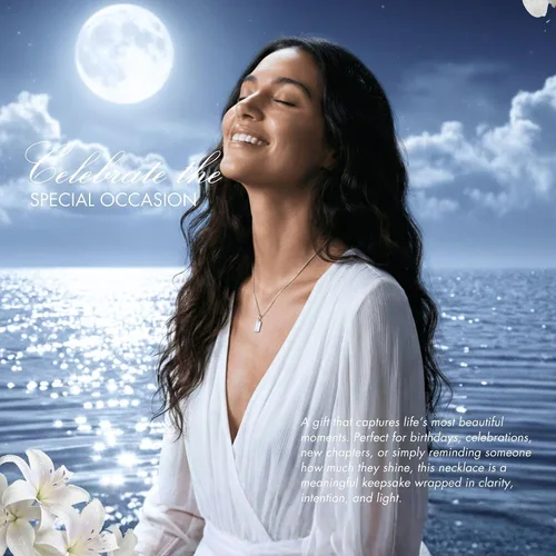 Vista 6 de Hope Love Shine New Beginnings Collar de plata de ley con piedra lunar, arcoíris, para mujer