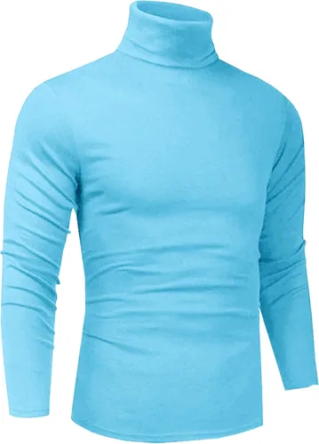 Vista 123 de Camiseta de manga larga para hombre, ajustada, ligera, con cuello de tortuga