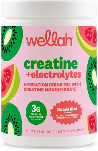 Vista 17 de Wellah Creatina + electrolitos en polvo (Blue Hawaii) 30 porciones - Mezcla de bebida de hidratación con 0.11 onzas de monohidrato de creatina
