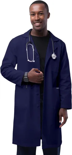 Vista 17 de Adar - Abrigos de laboratorio unisex universales, abrigo de laboratorio clásico de 39 pulgadas Negro