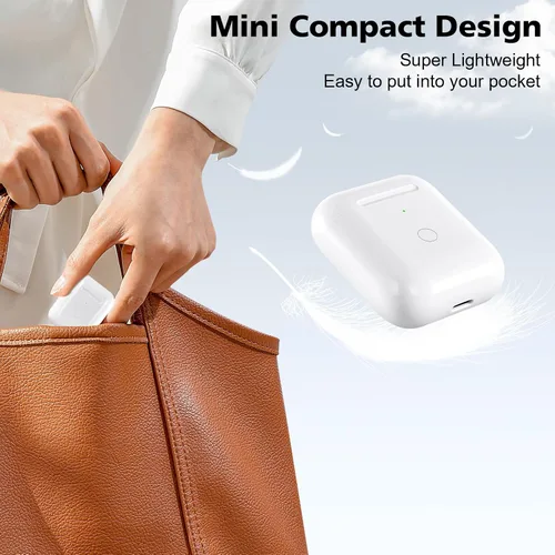 Vista 6 de Funda de carga inalámbrica compatible con AirPod 1 2, Air Pods 1 2, funda de cargador de repuesto con botón de sincronización de emparejamiento