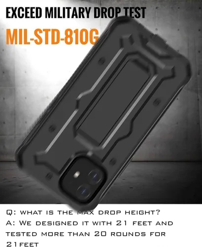 Vista 6 de ArmadilloTek Vanguard - Funda diseñada para iPhone 12 / iPhone 12 Pro (6.1 pulgadas) de grado militar, cuerpo completo, resistente, con protector