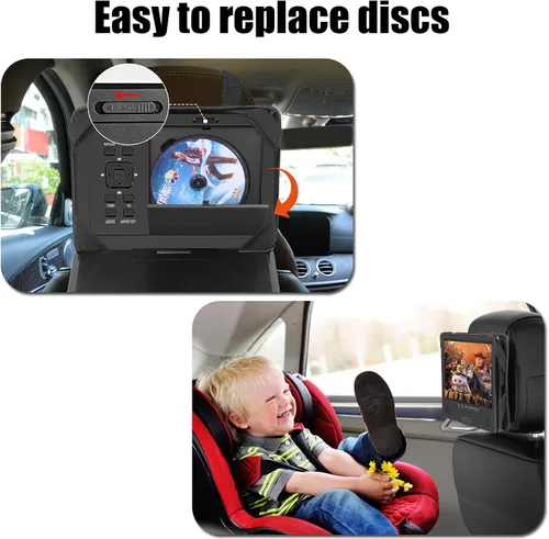 Vista 4 de HotHat Soporte de correa de montaje para reposacabezas de coche de 10,5 pulgadas adecuado para reproductor de DVD portátil