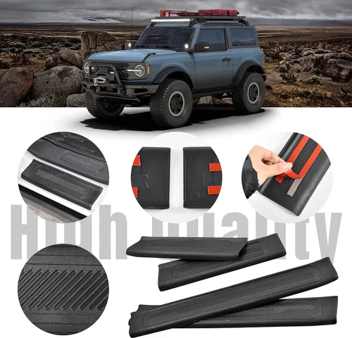 Vista 5 de 4 protectores de umbral de puerta para Bronco 2021-2023, protectores de umbral de puerta de elastómero termoplástico antiarañazos para Ford Bronco