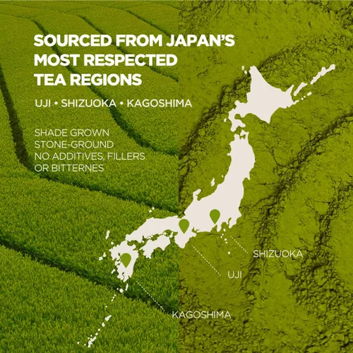 Vista 3 de Polvo de matcha japonés orgánico – Té verde Uji ceremonial Primera cosecha molido Polvo de matcha puro para lattes 2 latas de 1.06 oz