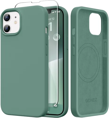 Vista 257 de GONEZ Funda magnética para iPhone 14, compatible con Magsafe, con protector de pantalla + protector de cámara, forro de microfibra antiarañazos