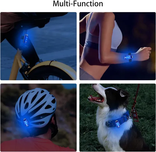 Vista 8 de 12 Pack Led Safety Light, Safety Light, High Visibility Strobe Running Lights Used for Bicycle, Walking Etc. Clip-On Running Lights Clip to Clothes