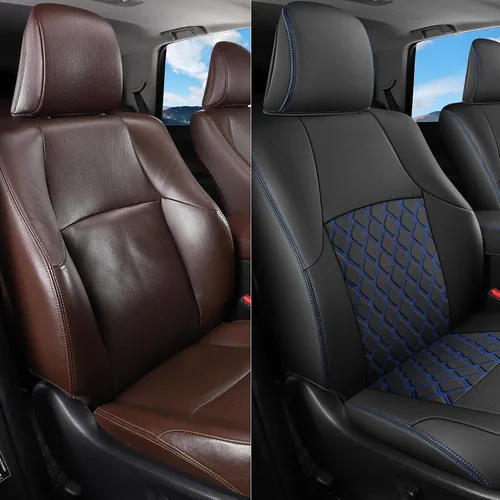 Vista 5 de Fundas de asiento Huidasource para Toyota 4Runner 2011-2024, juego completo de fundas de asiento de cuero para 4Runner de 3 filas, fundas de asiento
