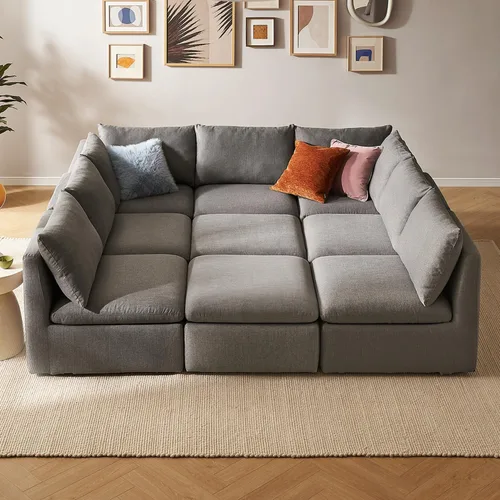 Vista 51 de mopio Sofá Seccional Modular de Gran Tamaño con Fundas Completamente Extraíbles y Almacenamiento, Convertible en Forma de U, en Forma de L