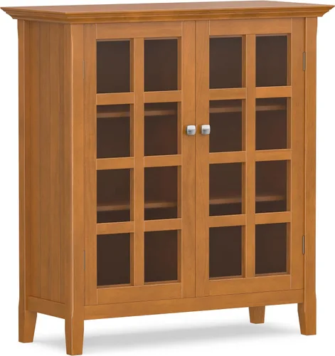Vista 31 de SIMPLIHOME Acadian - Armario de madera maciza de 36" de ancho, color negro