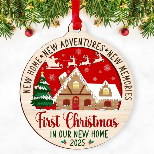 Vista 9 de Ornamento de Vidrio para el 50º Aniversario de Bodas – Elegante Decoración de Árbol de Navidad de Vidrio Transparente y Regalo Conmemorativo