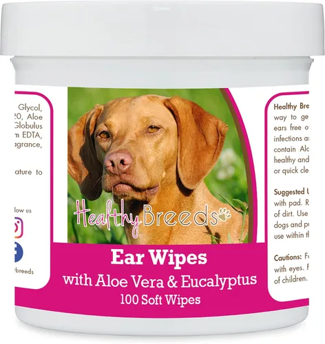 Vista 104 de Healthy Breeds Affenpinscher Toallitas de limpieza de oídos con aloe y eucalipto para perros, 100