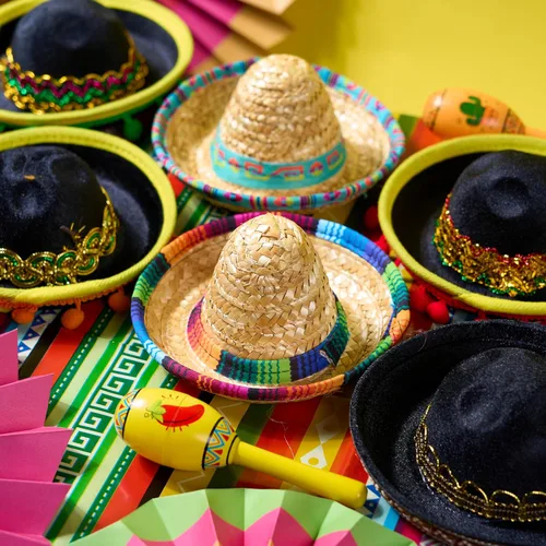 Vista 8 de JOYIN 6 diademas de tela y sombrero de paja del Cinco de Mayo, para disfraz de fiesta divertida, suministros de fiesta, accesorios de fotos