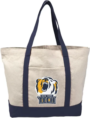 Vista 146 de Campus Lab Bolsa de lona con logotipo primario colegiado con bolsillo externo, bolsa de hombro reutilizable para ir de compras, playa Águilas A&m