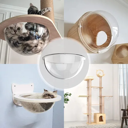 Vista 7 de 2 unidades de cápsula transparente de repuesto para muebles espaciales para gatos, cubierta de cúpula para cama de mascotas pequeñas, cuenco