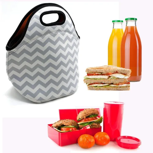 Vista 3 de Bolsas de almuerzo de neopreno, bolsas aisladas para almuerzo, bolsa de refrigerador para niños de la escuela, adolescentes, niñas, mujeres, viajes