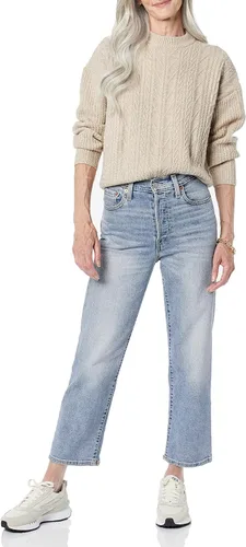 Vista 3 de Tienda Essentials Suéter moderno de cuello redondo suave al tacto para mujer (disponible en tallas extragrandes)