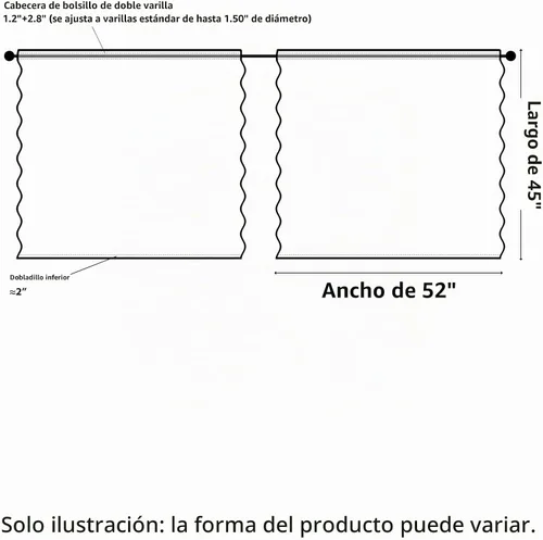 Vista 2 de Kotile - Cortinas de encaje beige de 45 pulgadas de largo para ventanas de cocina, 2 paneles, cortinas de encaje floral de vid traslúcidas