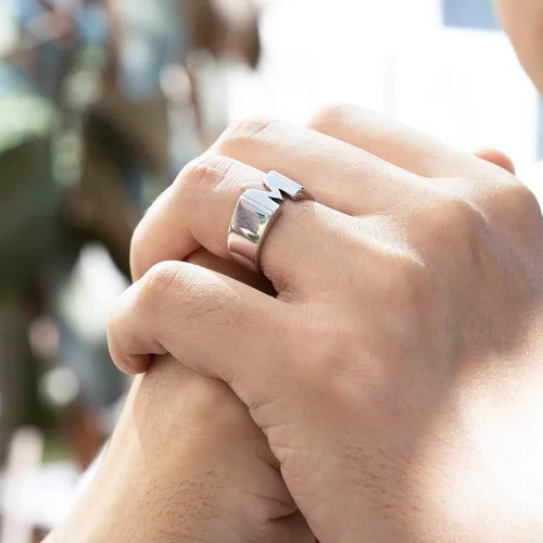 Vista 7 de AILIN Anillos personalizados con nombre de plata de ley 925 personalizados 1 2 3 iniciales anillos personalizados con dos nombres para mujeres