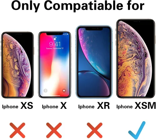 Vista 6 de Funda para iPhone Xs Max de 6.5 pulgadas, con clip para cinturón, soporte con 2 protectores de pantalla, cuerpo completo, resistente, resistente