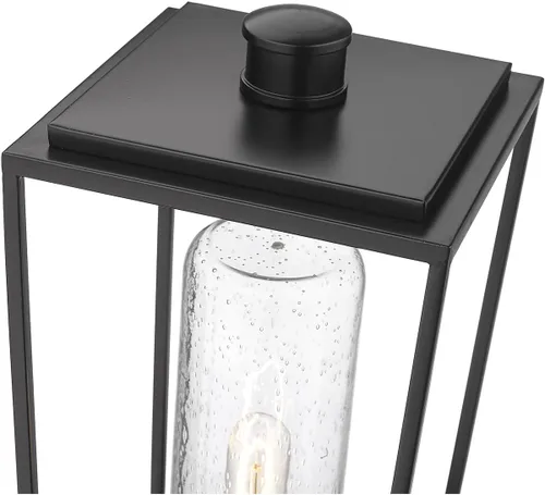 Vista 6 de Z-Lite 594PHMS-536P-BK Sheridan - Poste para exteriores, 1 luz, 100 vatios, color negro