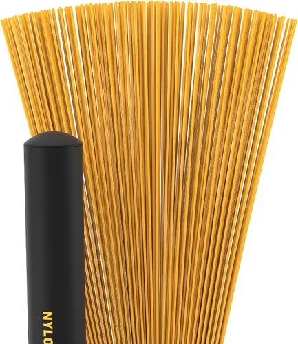 Vista 3 de ProMark Cepillo de nylon ligero 5B - Amarillo - Cepillo de Jazz - Cepillo de alambre para tambores - Cepillo de nylon para tambor