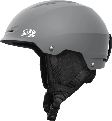 Vista 11 de Findway Casco de Esquí [Actualización] Casco de Snowboard para Adultos, [Compatible con Gafas] Carcasa de ABS Duradera, Espuma EPS Protectora y Dial