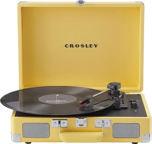 Vista 33 de Crosley CR8005F-AC Cruiser Plus - Tocadiscos vintage de 3 velocidades con Bluetooth, tipo maletín, reproductor de discos de vinilo, tablero