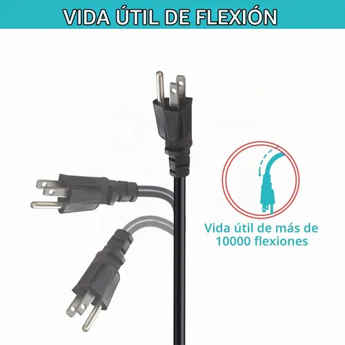 Vista 9 de Cable de alimentación de computadora en ángulo recto de 1 pie, enchufe NEMA 5-15 a cable de alimentación IEC C13, cable de alimentación universal