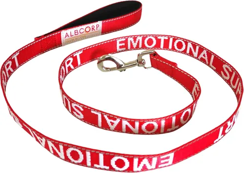 Vista 13 de Correa para perro de apoyo emocional ALBCORP 4 pies x 1 pulgada – Correa reflectante ESA con letras bordadas de apoyo emocional, nylon resistente