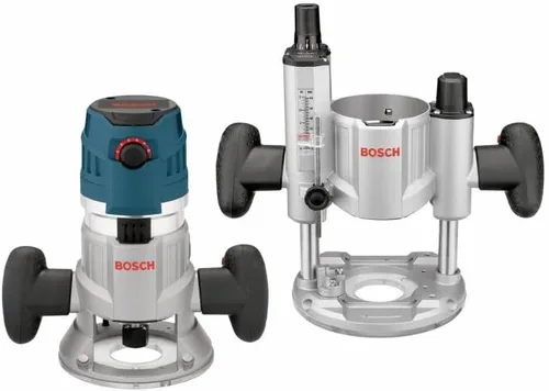 Vista 8 de Bosch MRC23EVSK Router combinado – 15 Amp 2.3 caballos de fuerza con cable de velocidad variable combinación de inmersión y base fija Router Kit